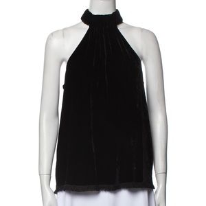 Raquel Allegra Velvet Halterneck Top